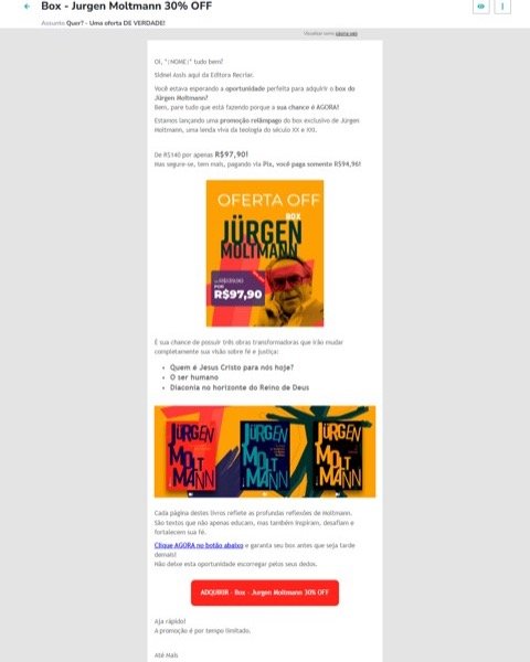 E-mail marketing Uma oferta de verdade